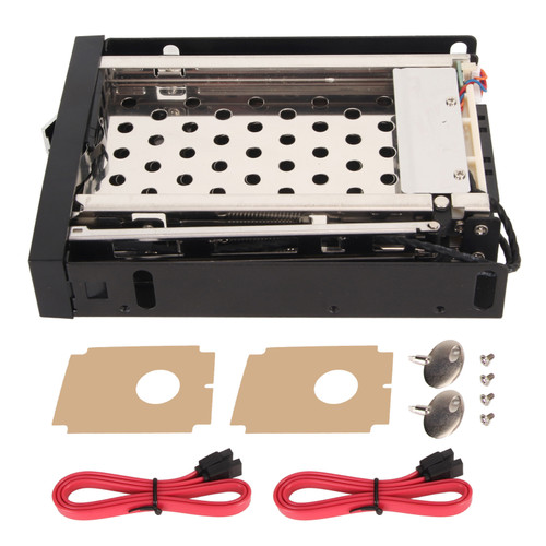 2.5in SSD HDD Internal SATA Tray Less Hot Swap Mobile Rack Cage for Dual 2.5in SSD HDD Support SATA I II III 6Gbps HDD Tray