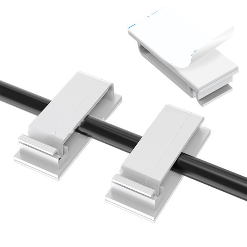 Self Adhesive Cable Holder Simple Desktop Cable Management Cord Organizer for Wire StorageWhite RQ2613