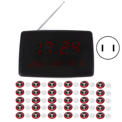 Wireless Calling System Durable Portable 30Pcs Call Buttons Convenient Stable Adjustable Patient Pager SystemUS Plug