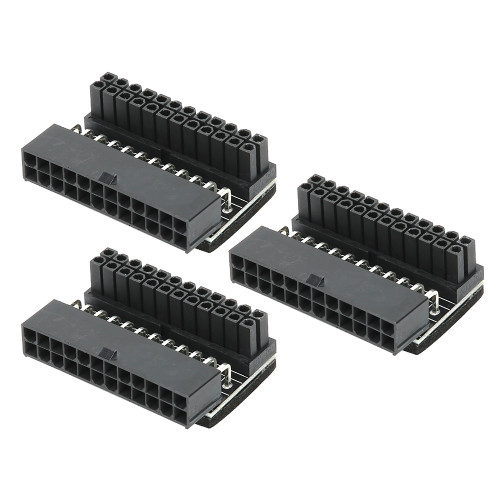3PCS Motherboard Power Connector Adapter GMTA 24P Turn 90 Degree Joint DIY Installed Accessory