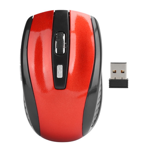 Wireless Mouse Notebook Computer Optical Gaming Accessories with Adjustable DPI 250HzRed
