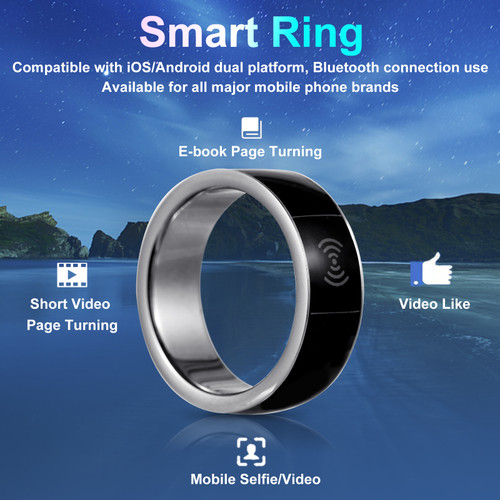 Remote Control Ring Kindle App Page Turner, Smart BT Ring eBook Novel Page Turning Voice Smart Wearable Ring BT Camera Video Recording Remote, Scrolling Ring Support iOS, Android Black