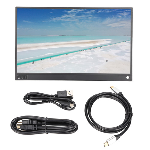Portable Monitor 15.6in HD 1080P 3 in 1 Display Built in Speakers USB C External Monitor for Laptop TV Shows