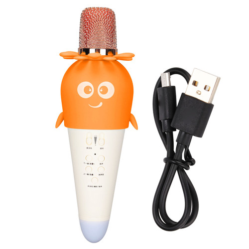K5 Children Microphone Multifunction Wireless Bluetooth Microphone for Girls Boys and AdultsYellow