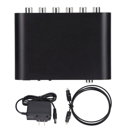 51R Digital Audio Decoder 5.1 Channel to 3.5mm Stereo AUX to 6 RCA Digital DAC Decoder AC 100‑240VUS Plug