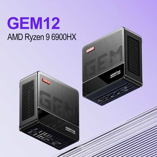 AOOSTAR Mini PC Windows 11PRO 16G DRR5 RAM 512G SSD Mini Desktop Computer AMD Ryzen™ 9 6900HX Processor 8 Cores 16 Threads WIFI6 BT5.2 WIFI6 BT5.2 Dual 2.5G LAN Ports Support 4K@120Hz Display for Office, Conference, Movie, Games