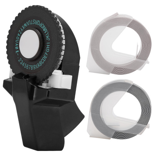 Mini Manual Tape Maker Decorative Coloured ABS 3D Embossing Tape 9mm for HandbookBlack