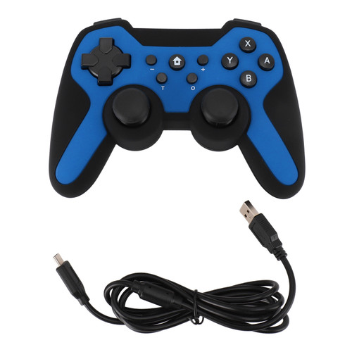 Wireless Bluetooth Controller Dual Motors LED Indicators Wake Up Function Bluetooth 2.1 Gaming Controller for Windows 7 8 10 11 Blue
