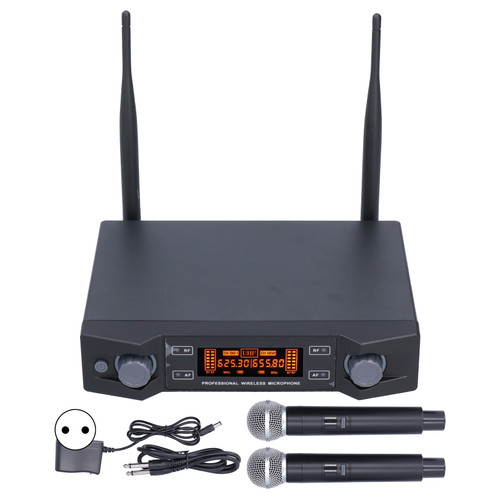 Wireless Microphone Stable Frequency UHF 2 Handheld Microphone with Receiver Set for Church Wedding(USegment Fixed Frequency )