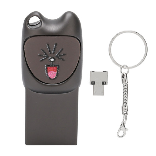 USB2.0 Flash Drive High Speed Transmission Cute Cartoon Memory Stick with Adapter for Android(Dark Gray 128G)