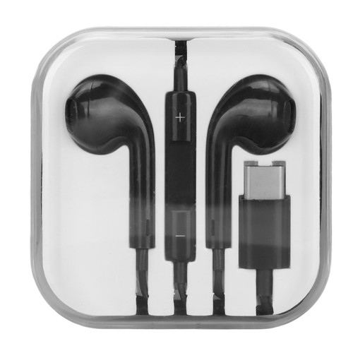 Type C Earphones Volume Control Noise Reduction Comfortable Phone Headphones for Xiaomi Black