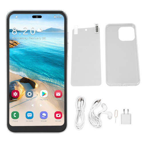 I14pro Max Phone 6.5 Inch 4G Net for Android 11 Cell Phone 4G 64G Maximum Support 128G 5000mAh Battery Blanc Prise AU