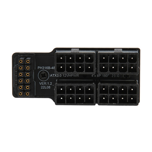 ATX 4 8P Up Angled Adapter 32P To 16P 600W 12V HPWR Plug and Play Graphics Card Power Adapter Board for Desktop Black