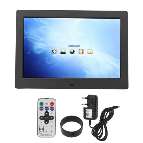 LCD Digital Photo Frame IPS Full View Screen HD 1280x800 USB Support Black 10in 100‑240V EU Plug