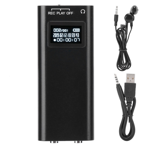 Q25 Mini Portable Digital Voice Recorder MP3 Player Audio Sound Recording Device for Meeting16GB