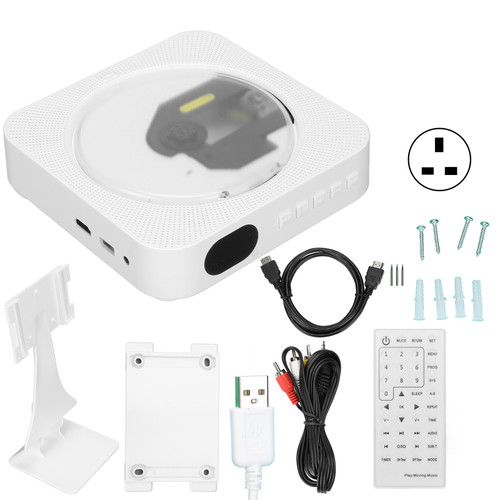 Bluetooth DVD Player Builtin HiFi Speaker Wall Mountable CD DVD Player with Remote Control for Home