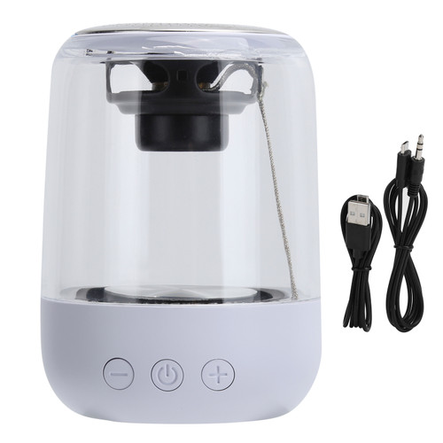 Portable Wireless Bluetooth 5.0 Speaker Subwoofer HIFI LED Light Stereo LoudspeakerWhite