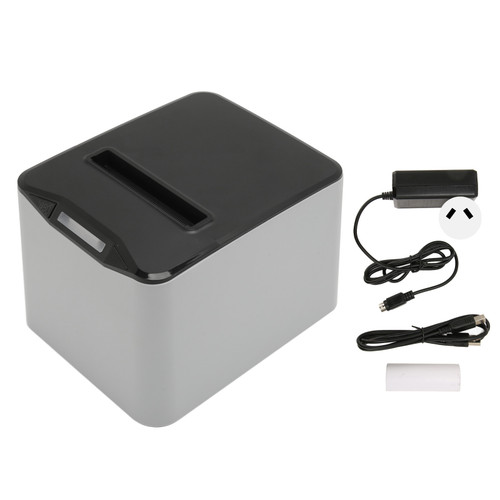 80mm Thermal Printer 220 to 300mm/s 80mm Width USB LAN Interface ESC POS Compatible Shipping Label Printer 100‑240V AU Plug