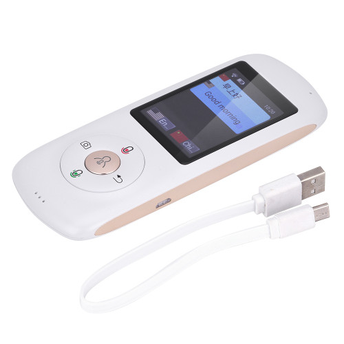 2.4IN Touch Screen WIFI Bluetooth Pocket Interpreter Real Time  Multilingual Translator White