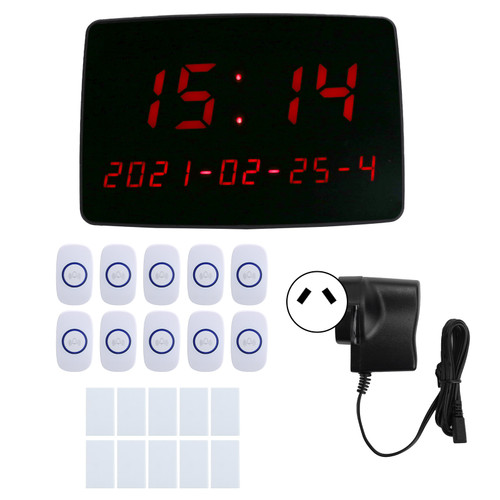 1 to 20 Wireless Pager Call Bell Signal Transmission Calling Button Equipment 110‑240VAU Plug
