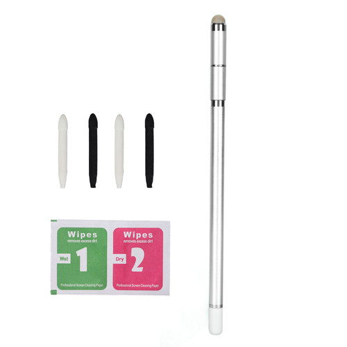 Stylus Pen 4 in 1 Wear Resistant Fiber Nib Mobile Phone Tablet Painting Handwriting Capacitive StylusSilver