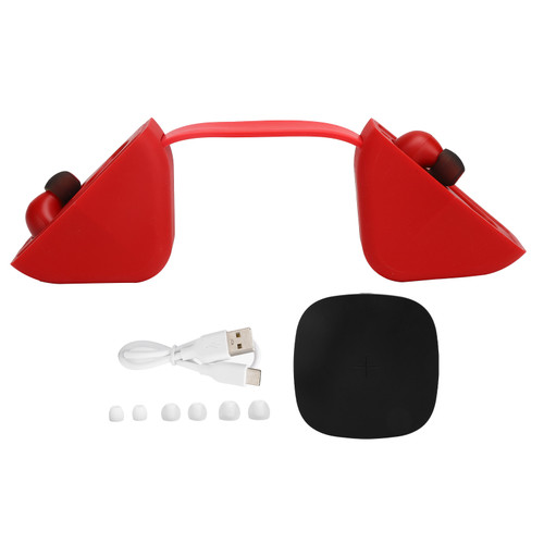 Bluetooth Headphones Wireless Noise Reduction Portable Intelligent Touch Control EarphonesRed