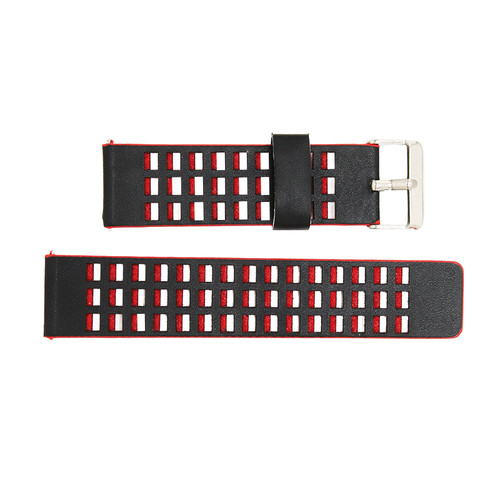 Leather Band Compatible for Realme Watch 2 Replacement 22mm Watch Band Strap Bracelet WristbandsBlack Red