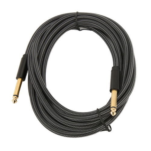 Guitar Cable Professional 1/4 Inch 6.35mm Male Nylon Braiding Instrument AMP Cord for Bass Keyboards Speakers 6m / 19.7ft