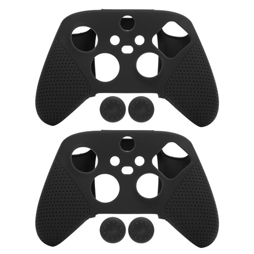 2pcs Antiskid Silicone Game Console Protection Gamepad Handle Grip for Xbox Series S X(Black )