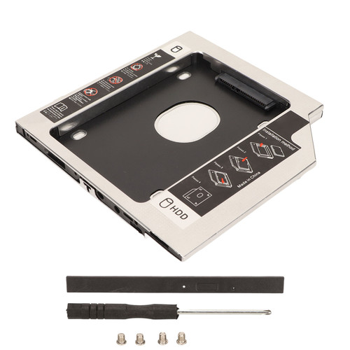 2.5in Hard Drive Caddy 9.5mm 2nd SDD HDD Caddy Tray Universal Adapter for Laptop CD DVD ROM Optical Bay  (Not Inclube Hard Disk)