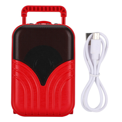 Mini Wireless Bluetooth Speaker Luggage Case Shape Portable Plug In Card Music Player(Red )