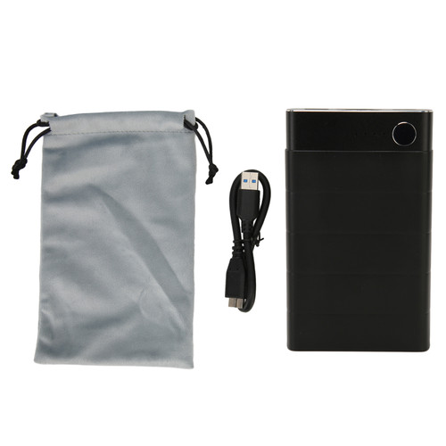 External Hard Drive 500GB USB 3.0 High Speed Quick Backup 5000mAh Battery Portable Storage Drive for Phone Laptop Black