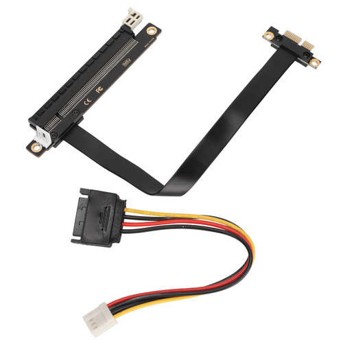 PCIe Extension Cable 20cm 32Gbps Transmission Rate PCI E 3.0 X1 Black Adapter for Graphics Card Sound Card Network CardWith SATA Power Cable
