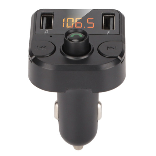 Multifunction LED Car Charger Bluetooth 5.0 FM Transmitter Hands Free Calling MP3 Player Dual USB Fast Charging