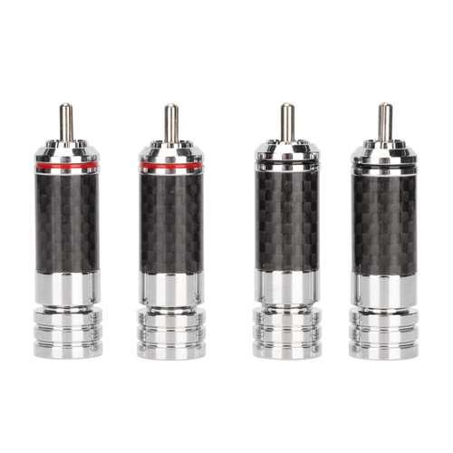 4pcs RCA Plugs Chrome Plated Video Cable Connector for 9mm Wire Diameter Speaker Equipment