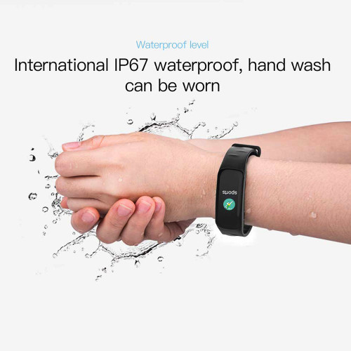 C1plus color screen smart bracelet waterproof bluetooth step meter heart rate  pressure multi-function sports bracelet cross-border C1plus English - Buckle (Black)