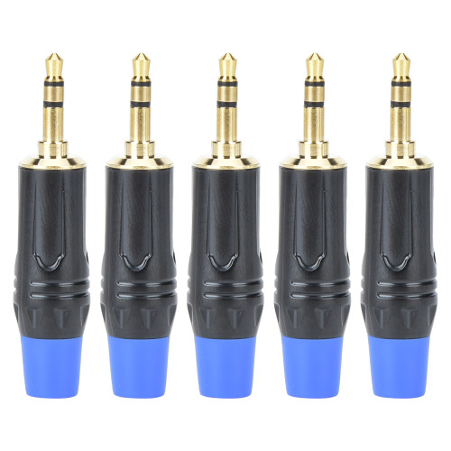 5PCS 3.5mm Jack Single Sound Track Male Audio Cable Adapter Plug DIY Stereo Connector