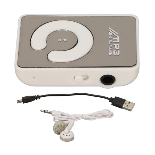 Back Clip Player Portable Lightweight Mini MP3 Music Player with Memory Card Slot for Daily School White