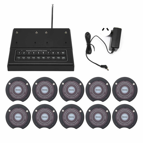 Wireless Calling System 1 to 10 20 Channels Professional Chip Plug and Play Restaurant Pager Systems