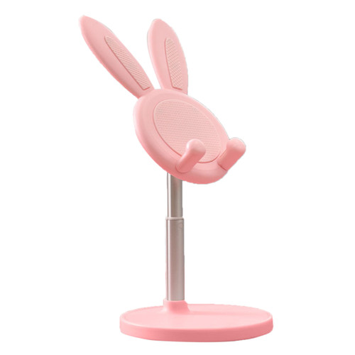 Cell Phone Stand Cute Rabbit Portable Height Angle Adjustable Tablet Phone Desktop Stand for Home Office Pink