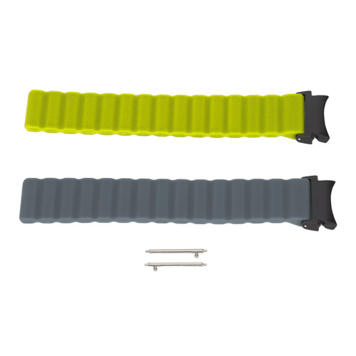 2PCS Dual Way Magnetic Watch Straps Adjustable Silicone Watchband Replacement for Samsung Grey Yellow