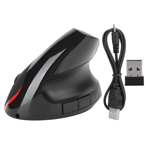 Vertical Mouse Black Wireless Office Gaming Rechargeable Computer Accessories HH‑111