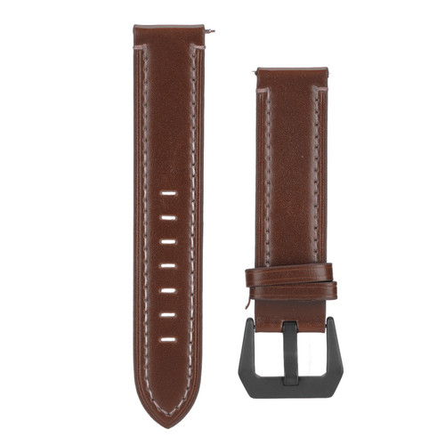 Smartwatch Band Strap 20mm Width Vintage Leather Wrist Watchband with Stainless Steel Buckle for Amazfit GTSCoffee