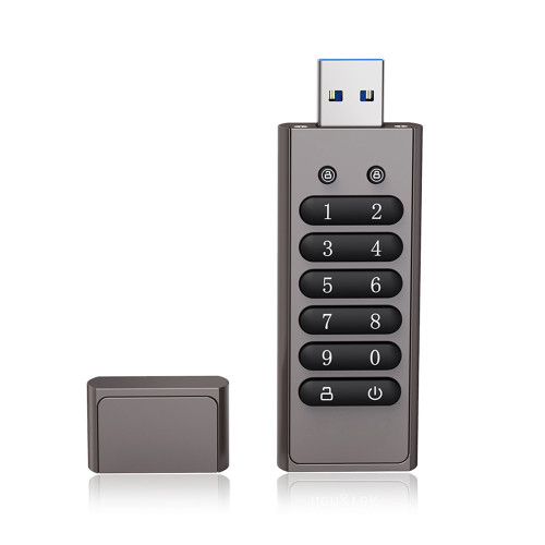[通拓商品]256GB 256-bit Encrypted USB Drive Password Secure Flash Drive USB3.0 U Disk Support Reset/Wipe/Auto Lock Function, Grey