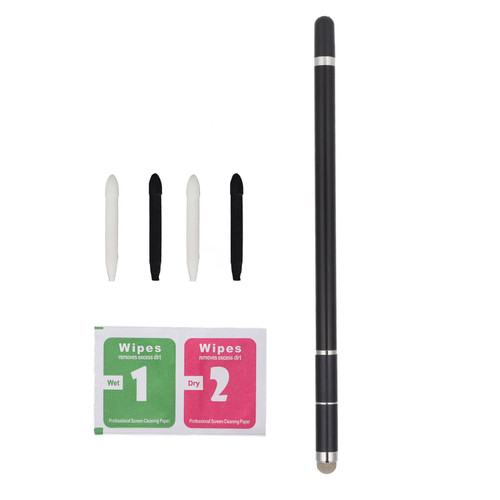 Stylus Pen 4 in 1 Wear Resistant Fiber Nib Mobile Phone Tablet Painting Handwriting Capacitive StylusBlack
