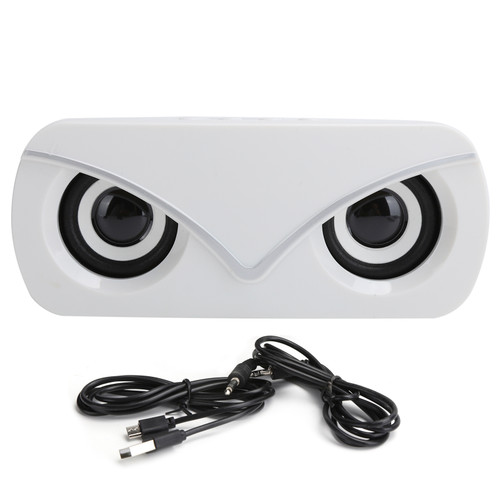 Sada V6 Bluetooth Dual Loudspeaker with LED Light Desktop Mini Portable Audio SpeakerWhite