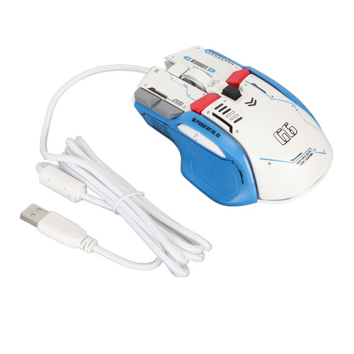 Wired Gaming Mouse 10 Button Macro Programmable 13 RGB Lighting Modes 6 Speed 12800dpi Wired RGB Gaming Mice White