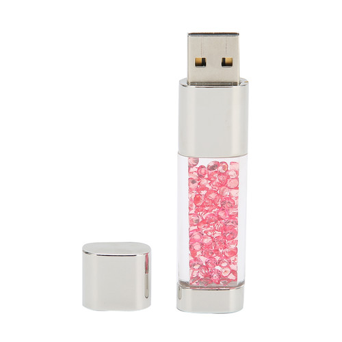 U Disk Unique Portable USB 2.0 High Rate Storage Transmission Read Data Flash DriverRose Red diamond 64GB