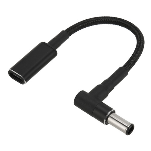 Type C to 6.0x1.4mm DC Adapter PD 100W 20V 5A Dual Chip Metal Nylon USB C Female to Male Adapter for Laptop