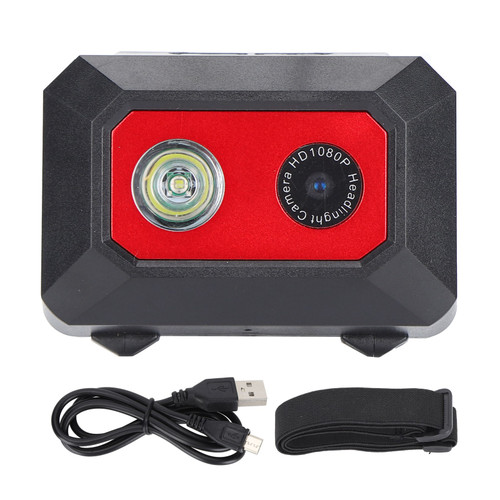 Sports Camera Mini High Definition Camera with LED Searchlight and High Elastic HeadbandRed